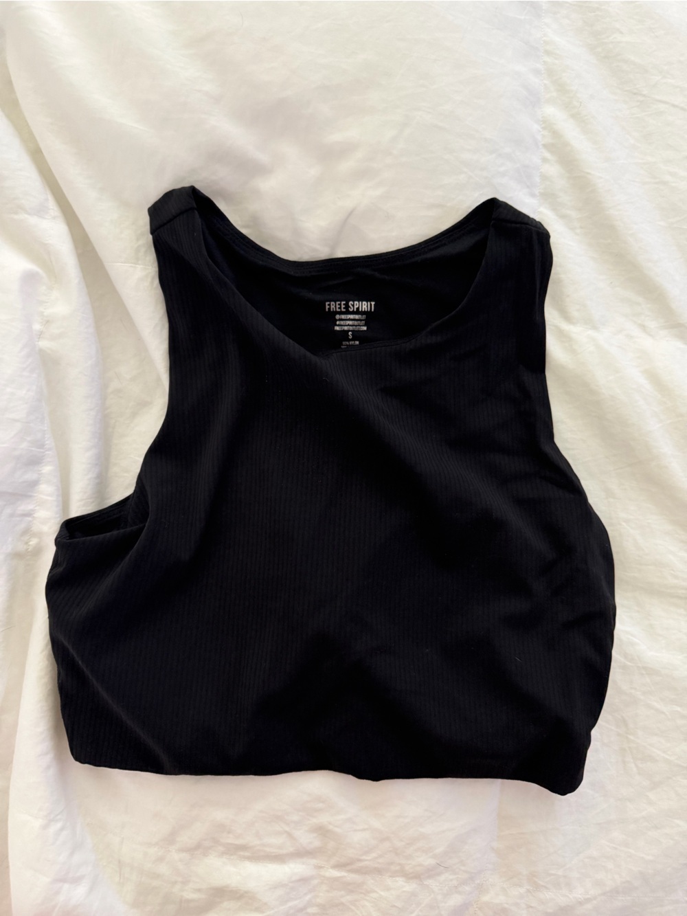 Black Ribbed Crop Tank Top both built in bra